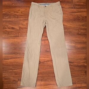 Peter Millar Brown Fleece Flat Front Golf Pants Men's Size 33 Tan